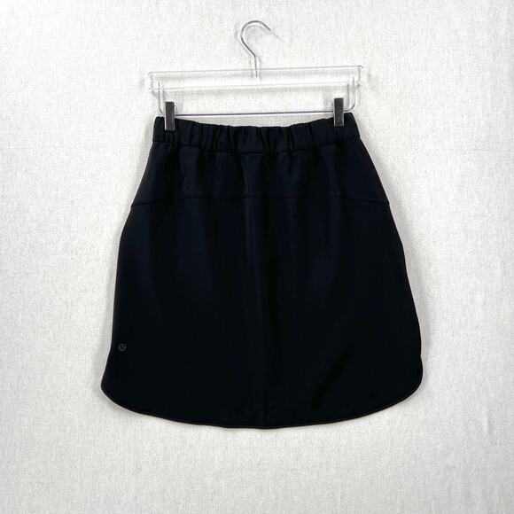LULULEMON On The Fly Skirt Womens 8 Black Casual Travel Woven Athleisure Mini - Picture 7 of 16